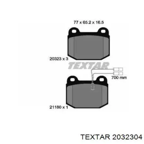 Передние тормозные колодки 2032304 Textar