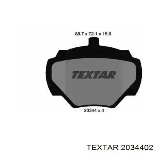 Задние тормозные колодки 2034402 Textar