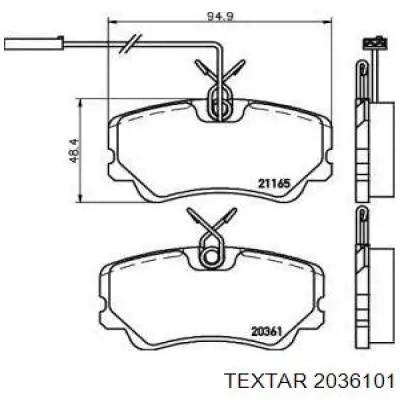 Передние тормозные колодки 2036101 Textar