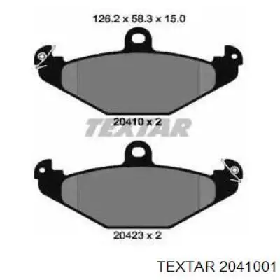 Задние тормозные колодки 2041001 Textar