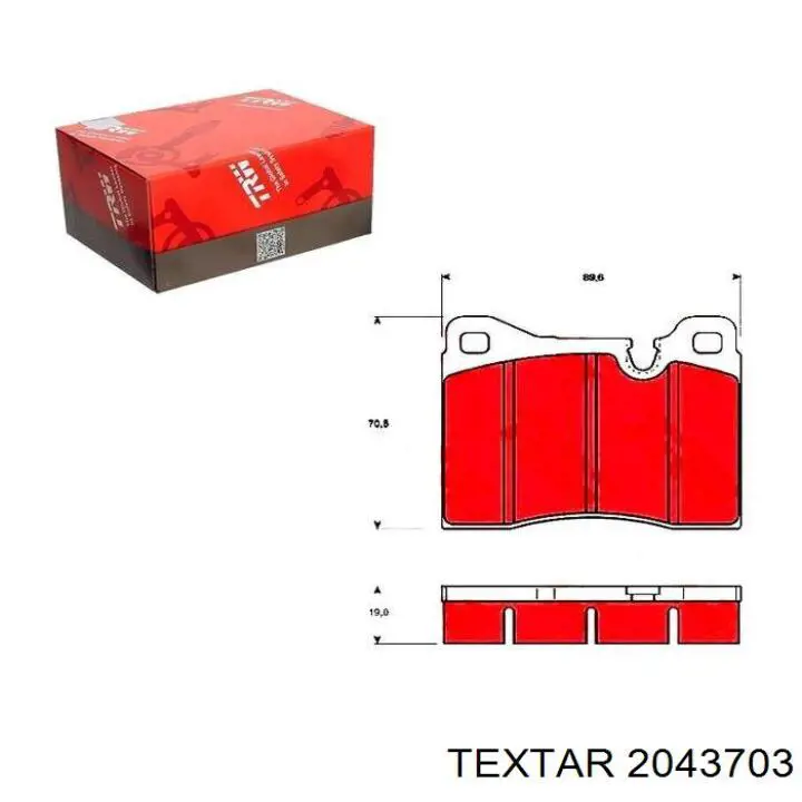 Передние тормозные колодки 2043703 Textar