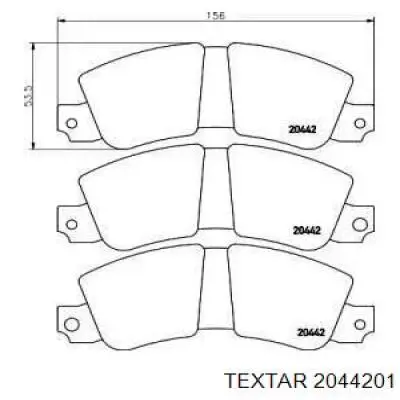 Передние тормозные колодки 2044201 Textar