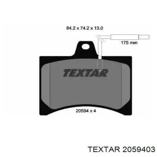 Передние тормозные колодки 2059403 Textar