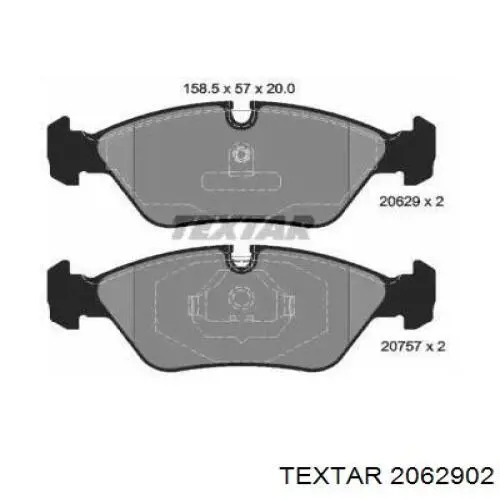 2062902 Textar передние тормозные колодки