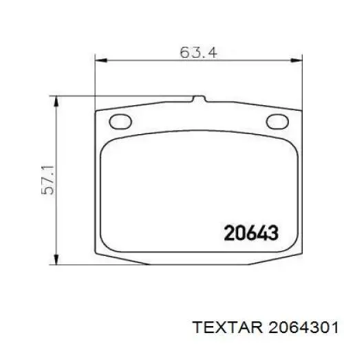 Передние тормозные колодки 2064301 Textar