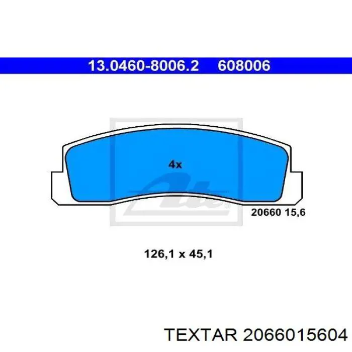 2066015604 Textar Колодки передние