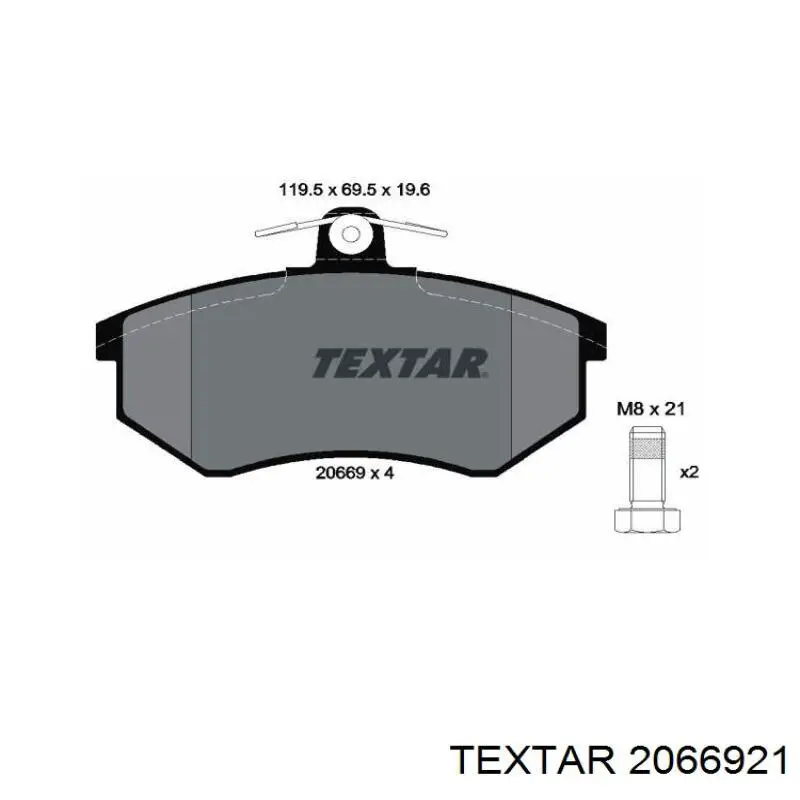 Колодки Textar 2066921 цена, от 15.76 USD