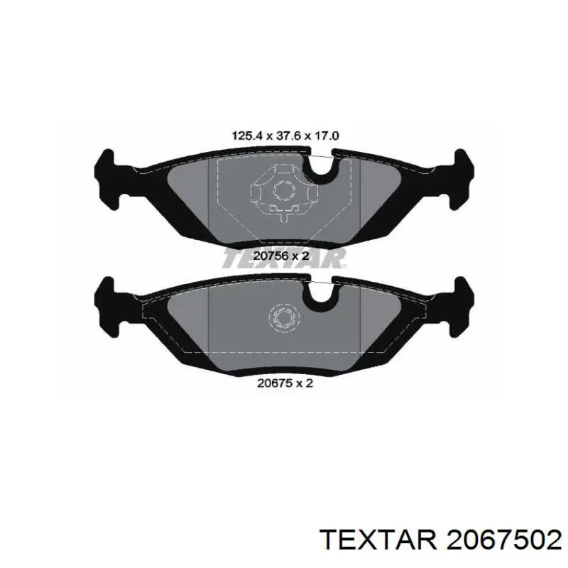 2067502 Textar колодки тормозные задние дисковые
