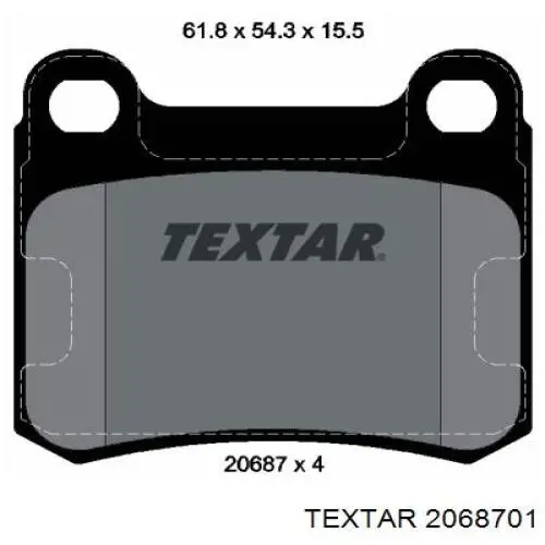 Купить 2068701 Textar Колодки тормозные задние, дисковые