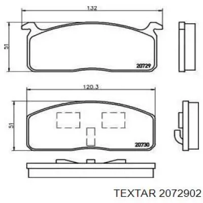 Передние тормозные колодки 2072902 Textar