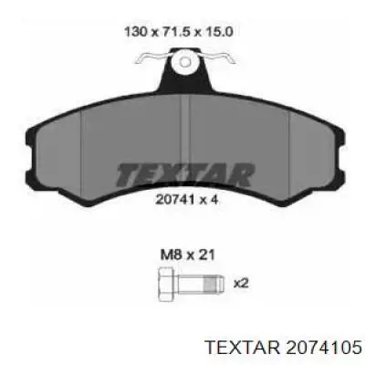 Передние тормозные колодки 2074105 Textar