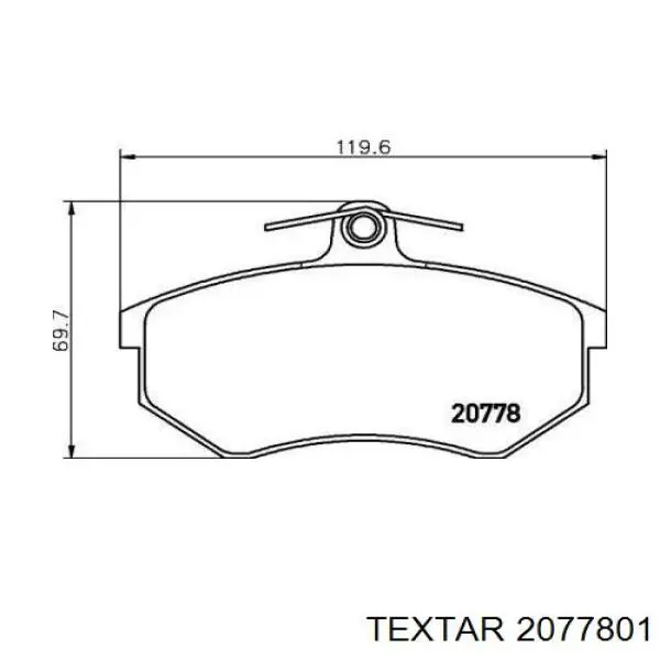 Передние тормозные колодки 2077801 Textar