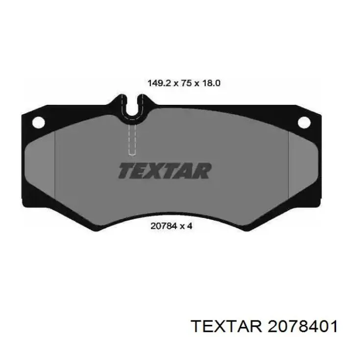 2078401 Textar колодки тормозные передние дисковые