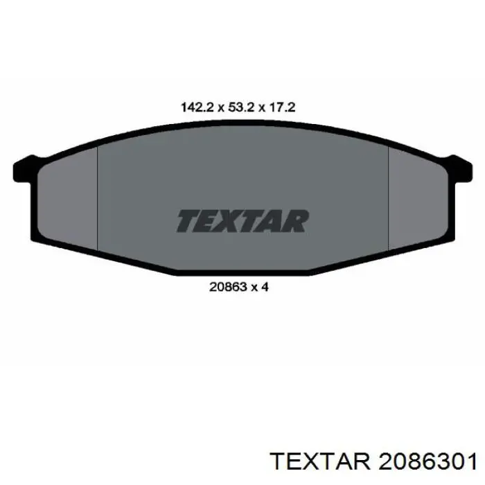 2086301 Textar передние тормозные колодки