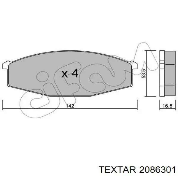Колодки Textar 2086301 цена, от 23.54 USD