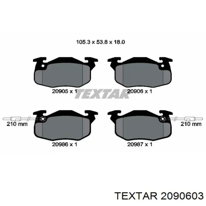 Купить 2090603 Textar Колодки тормозные