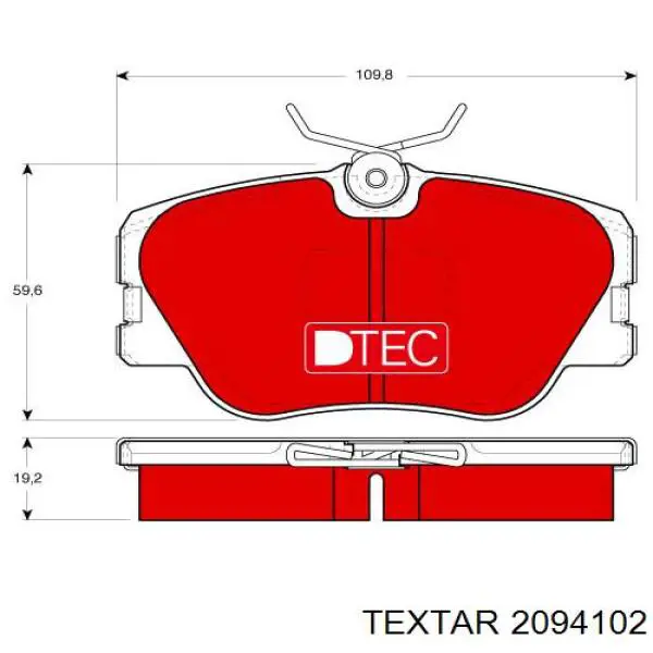 Передние тормозные колодки 2094102 Textar