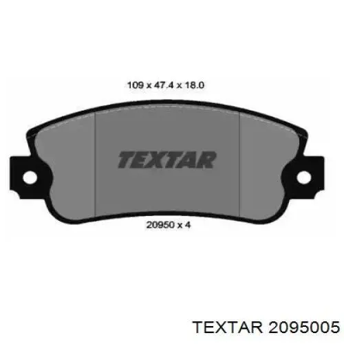 2095005 Textar колодки тормозные передние дисковые
