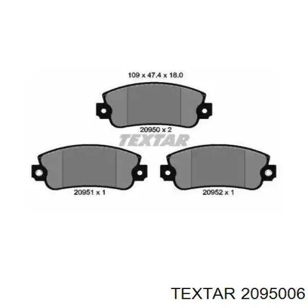 2095006 Textar колодки тормозные передние дисковые