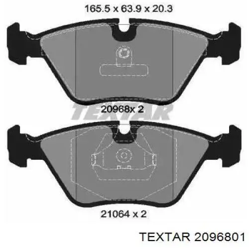 2096801 Textar колодки тормозные передние дисковые