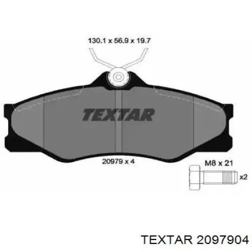 Передние тормозные колодки 2097904 Textar