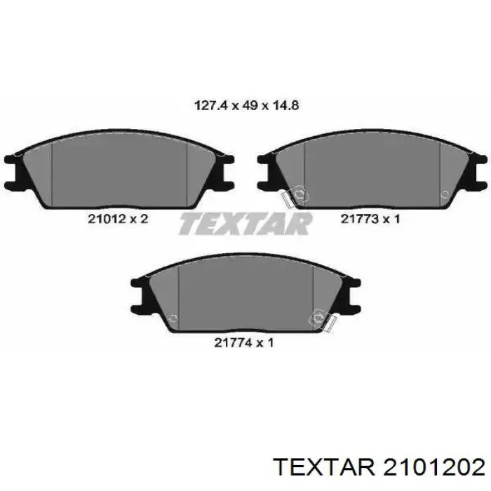 Передние тормозные колодки 2101202 Textar