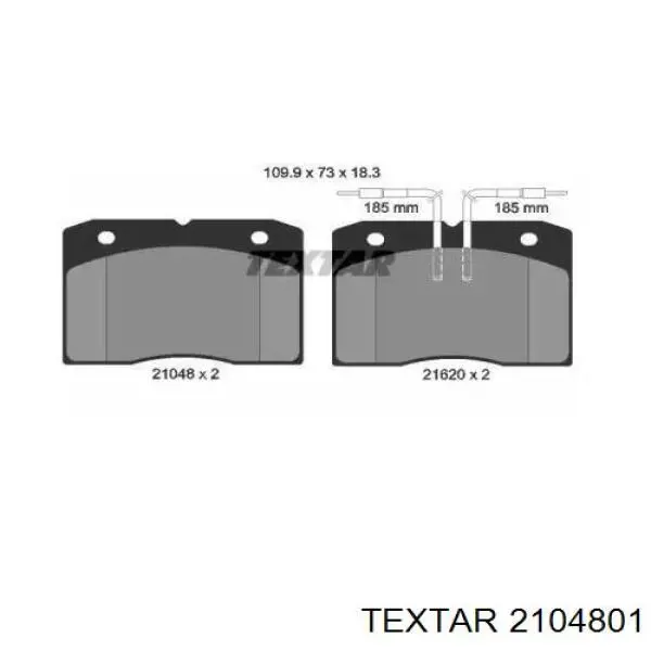 Передние тормозные колодки 2104801 Textar