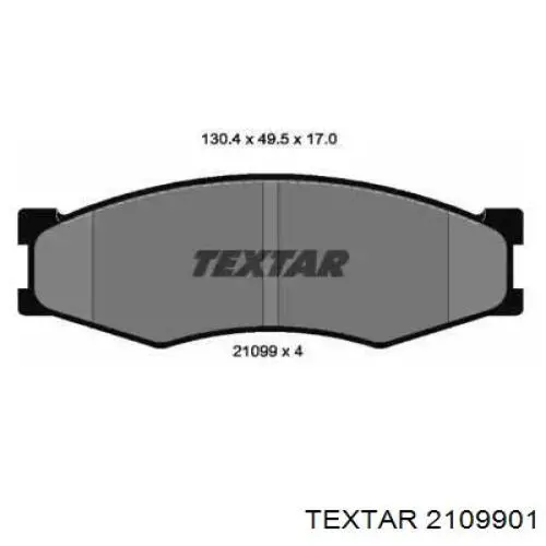 2109901 Textar колодки тормозные передние дисковые
