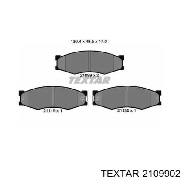 Передние тормозные колодки 2109902 Textar