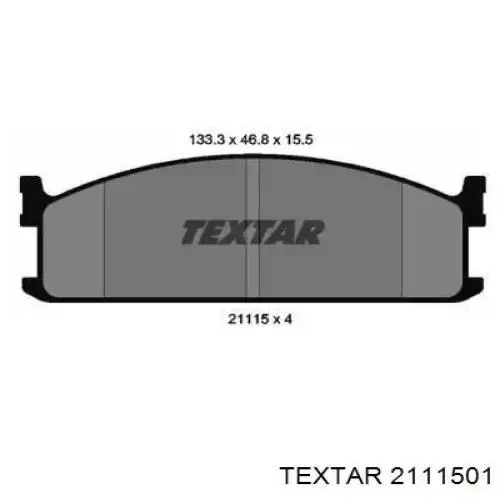 2111501 Textar колодки тормозные передние дисковые