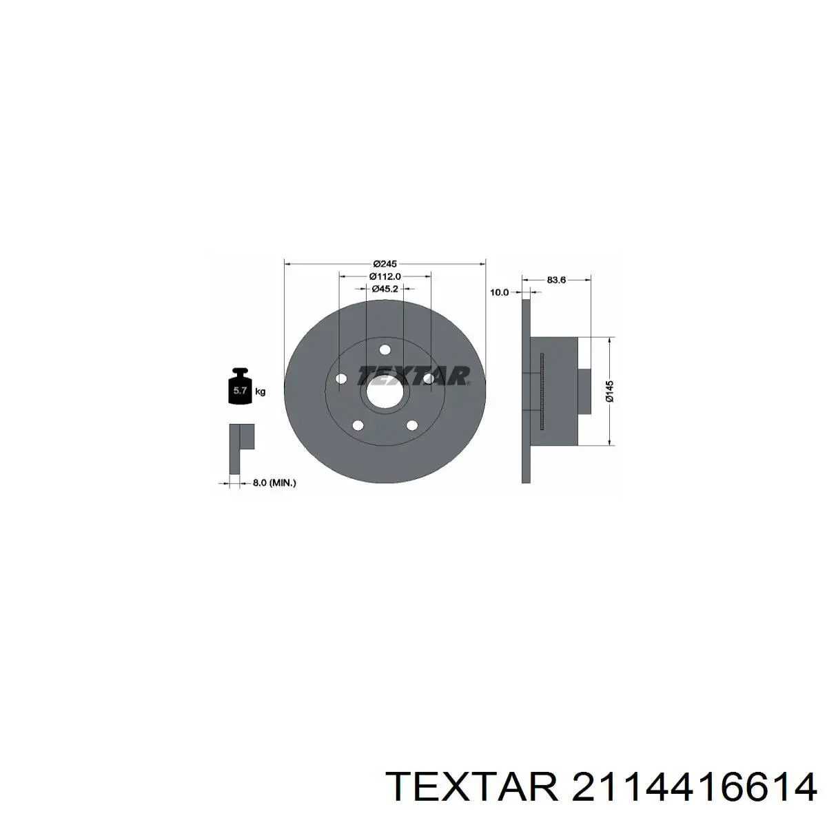 Задние дисковые колодки Textar 2114416614