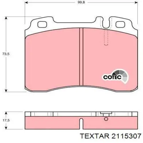 Колодки Textar 2115307 цена, от 33.29 USD