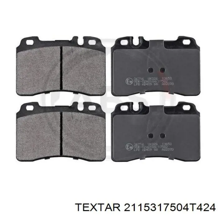 2115317504T424 Textar колодки тормозные передние дисковые