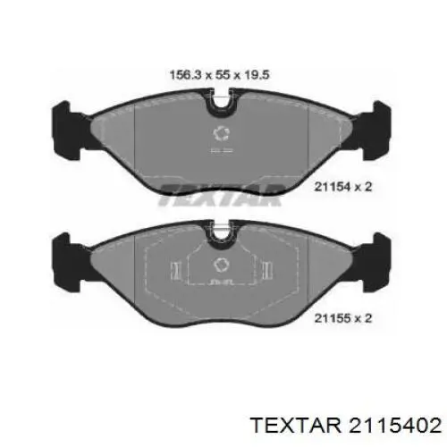 Передние тормозные колодки 2115402 Textar