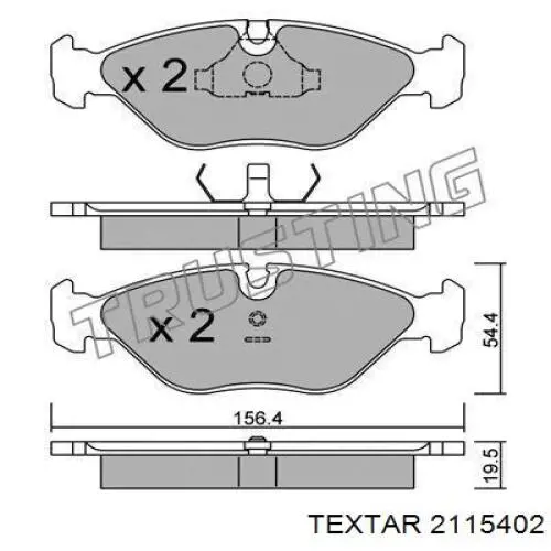 Колодки Textar 2115402 цена, от 31.98 USD