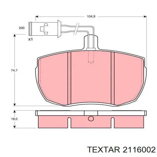 Колодки Textar 2116002 цена, от 16.07 USD