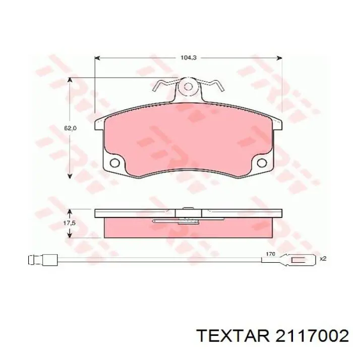 Тормозные колодки Textar 2117002