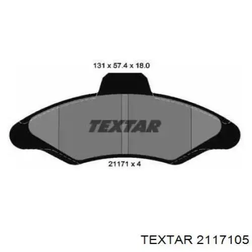 2117105 Textar колодки тормозные передние дисковые