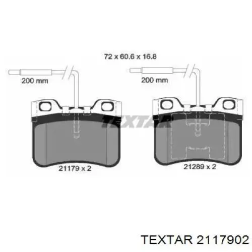 2117902 Textar передние тормозные колодки