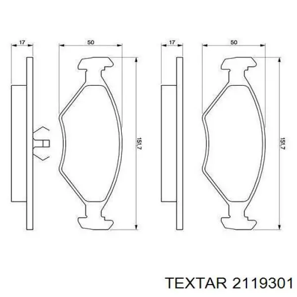 Купить 2119301 Textar Колодки тормозные