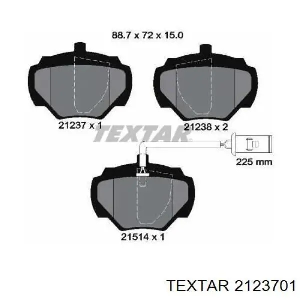 Задние тормозные колодки 2123701 Textar