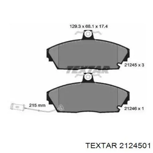 Передние тормозные колодки 2124501 Textar