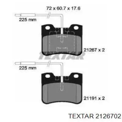 Передние тормозные колодки 2126702 Textar