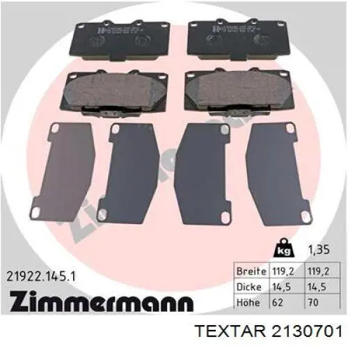 Купить 2130701 Textar Колодки тормозные
