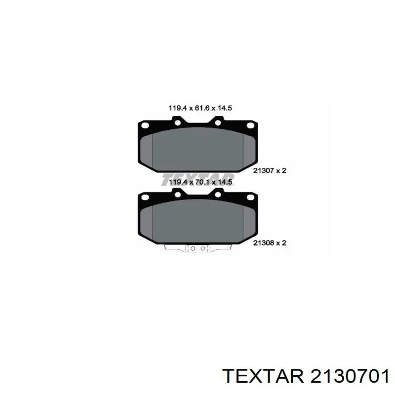 Передние тормозные колодки 2130701 Textar