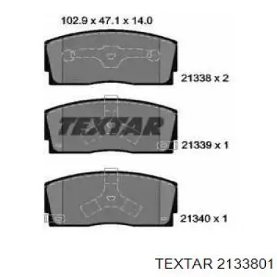 Передние тормозные колодки 2133801 Textar