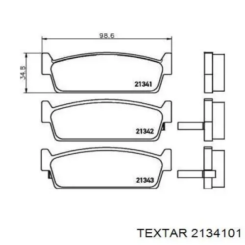 Задние тормозные колодки 2134101 Textar