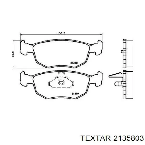 Передние тормозные колодки 2135803 Textar