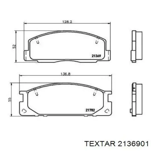 Передние тормозные колодки 2136901 Textar