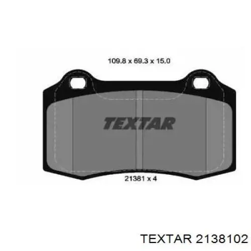 Задние тормозные колодки 2138102 Textar
